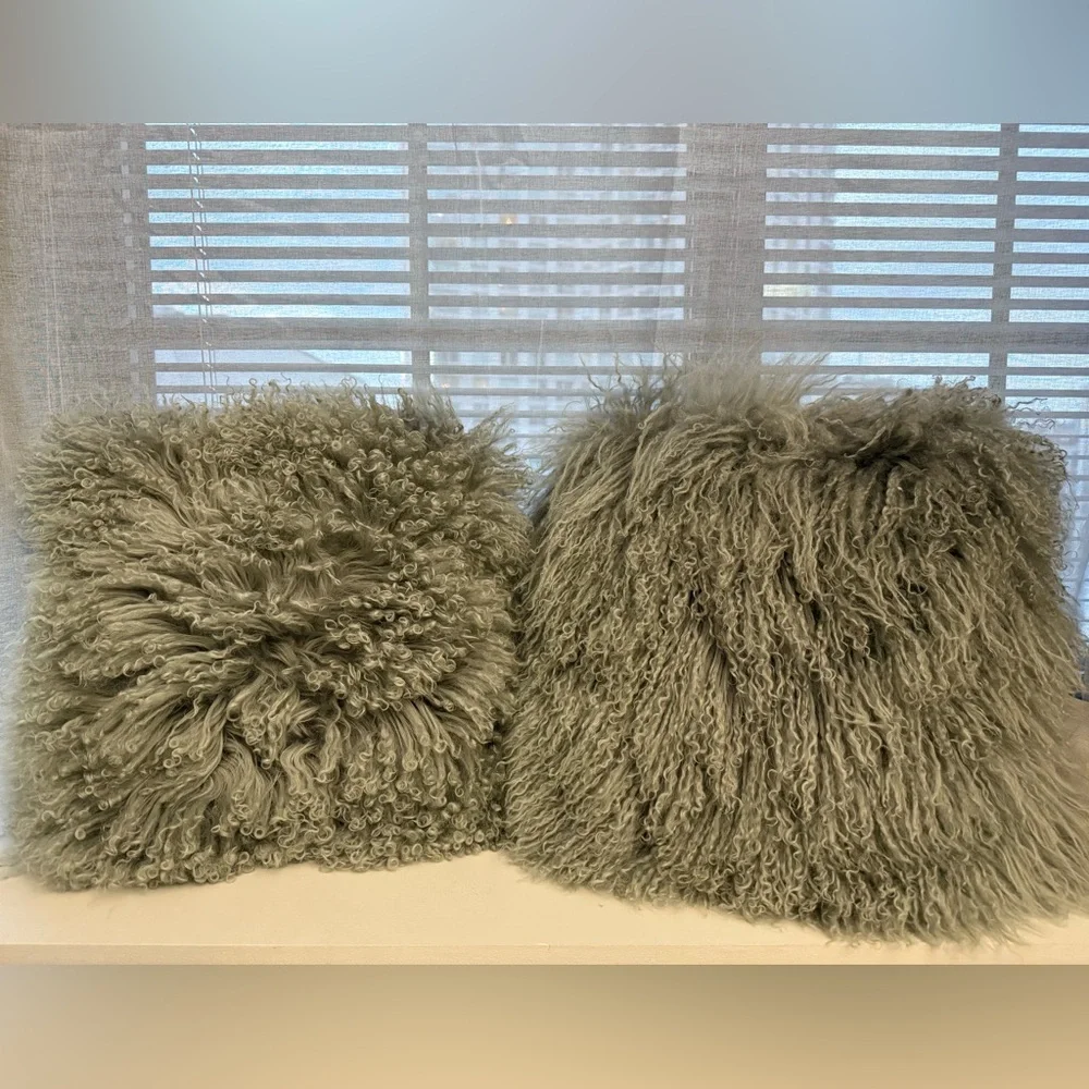 West Elm grey cushion set